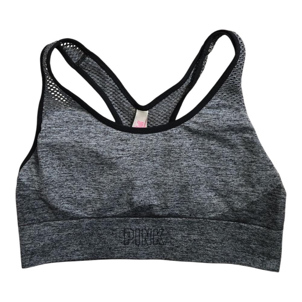 PINK Victoria's Secret Heather Gray Racerback Sports Bra